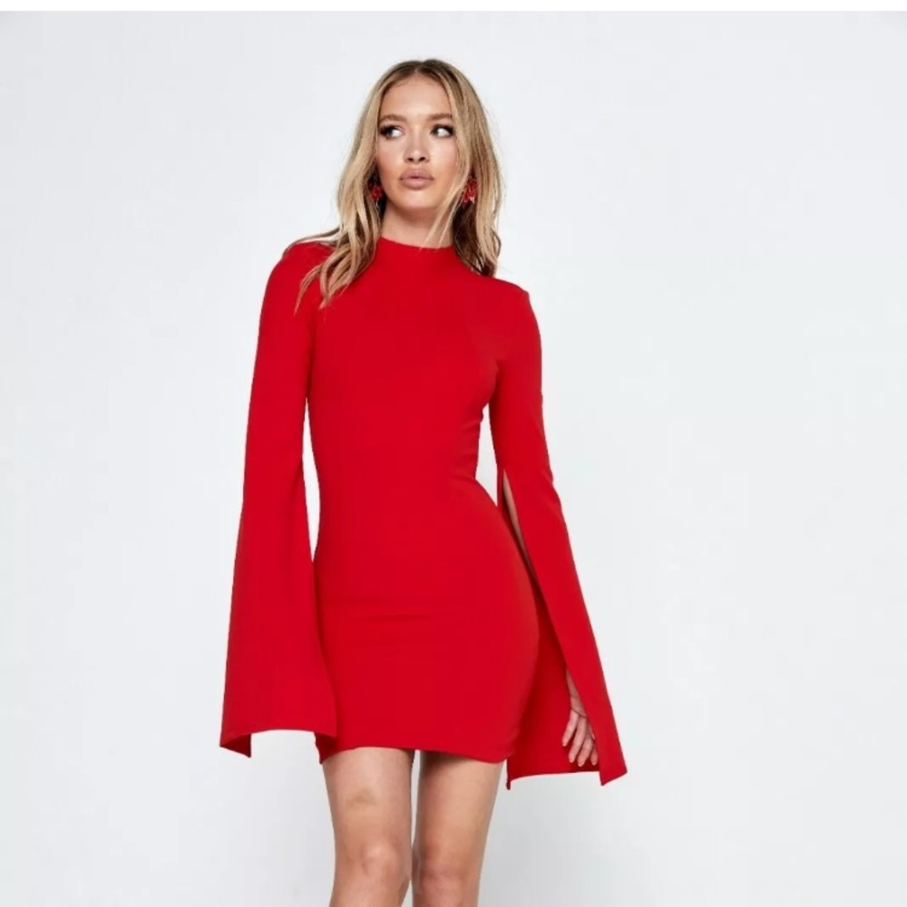 Mossman Mod High Neck LongSleeve Back CutOut Dress